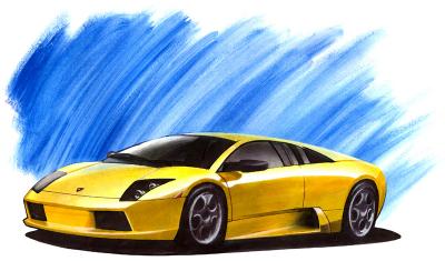 Lamborghini Murcielago - Tussi/pastellityö