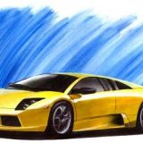 Lamborghini Murcielago - Tussi/pastellityö