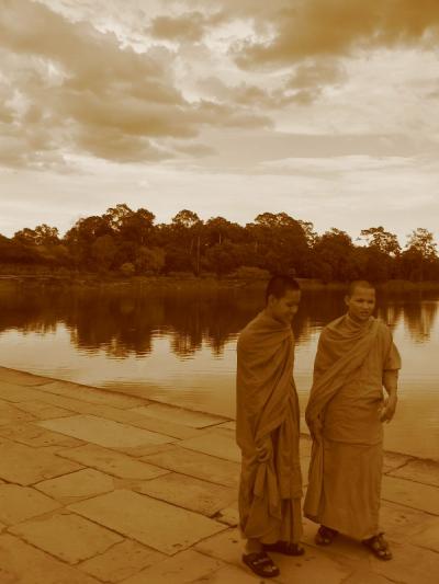 Monk novices at Angkor Wat, Cambodia