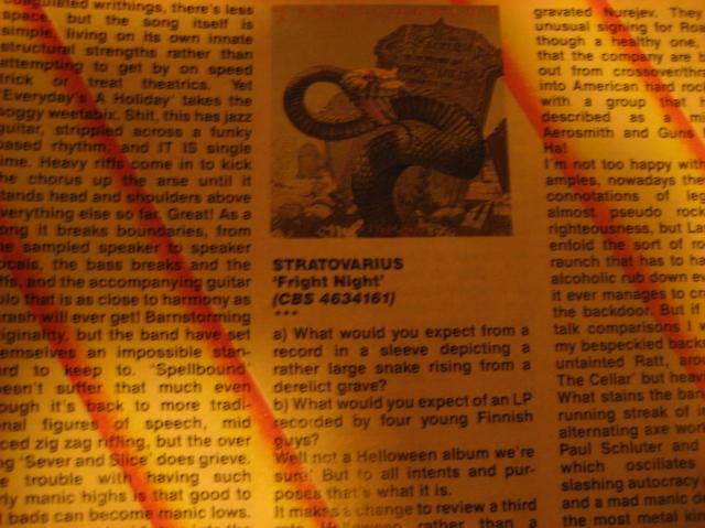 1989 Metal Hammer suomen metallin nousukausi alkamassa, Stratovariuksen eka levy juuri ilmestynyt ja arvostelussa !