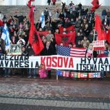 Kosovon albaanien itsenäisyysjuhlaa 17.02.08 Helsingissä