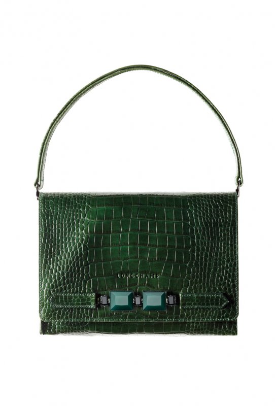 Neo Precious -kokoelman Besace smaragdin värisenä. Kuva: Jean-Francois Julian/Longchamp