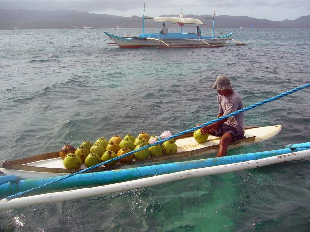 Mmm fresh coconut juice. Boracay, Philippines