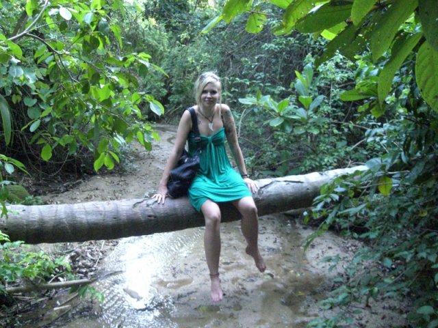 Barefoot hiking in Vieques island, Puerto Rico.