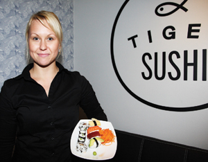 Tiger Sushi on saanut nimeensä vaikutteita samannimiseltä bändiltä. Kuva Hämeenlinnan ravintolasta.