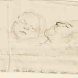 1070-luvulla piirsin poikamme ja hänen isänsä heidän nukahdettuaan sohvalle lapsen syntymäpäiväiltana