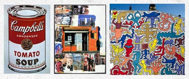 Warhol, Rauschenberg, Haring (painted on building facade)