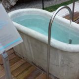 Kylpy oli säädetty 15 asteiseksi jotta vesi virkistää mukavasti saunan jälkeen.