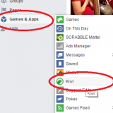 Valitse Facebookista Games & Apps, sieltä Kiwi