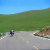 Riding motorbike from Narat to Buyinbulak in China Xingjiang