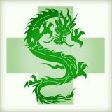 Vihreän Lohikäärmeen tunnus (retromalli)