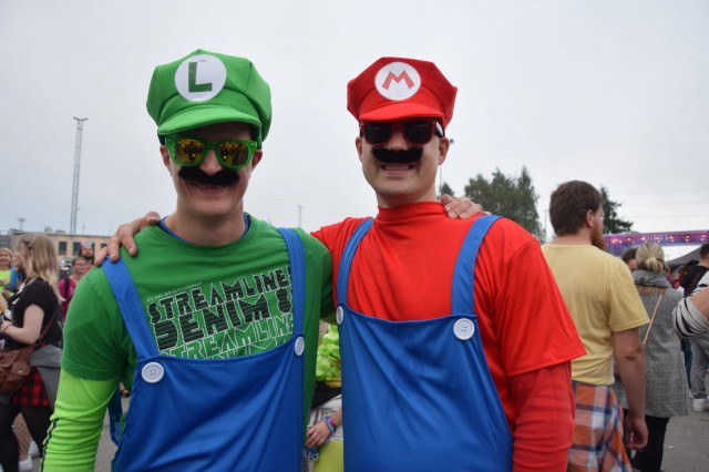 Myös Mario ja Luigi saapuivat festareille.