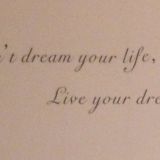 Don't dream your life, live your dream.