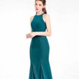 robe de soirée sirène verte longue simple