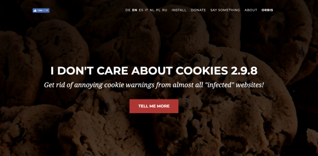 Kroatialaisen Daniel Kladnikin kehittämä Chrome lisäosa I don't care about cookies on toiminut hyvin.