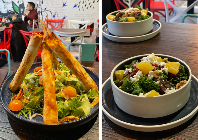 Popsicle Halloumi ja Kale & Medjool Salad edustavat Tawook Labin ruokaisia salaatteja.