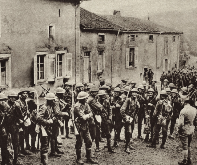 Ensimmäisen maailmansodan amerikkalaisia sotilaita Ranskassa 12.-16. syyskuuta 1918. Kuvituskuva.