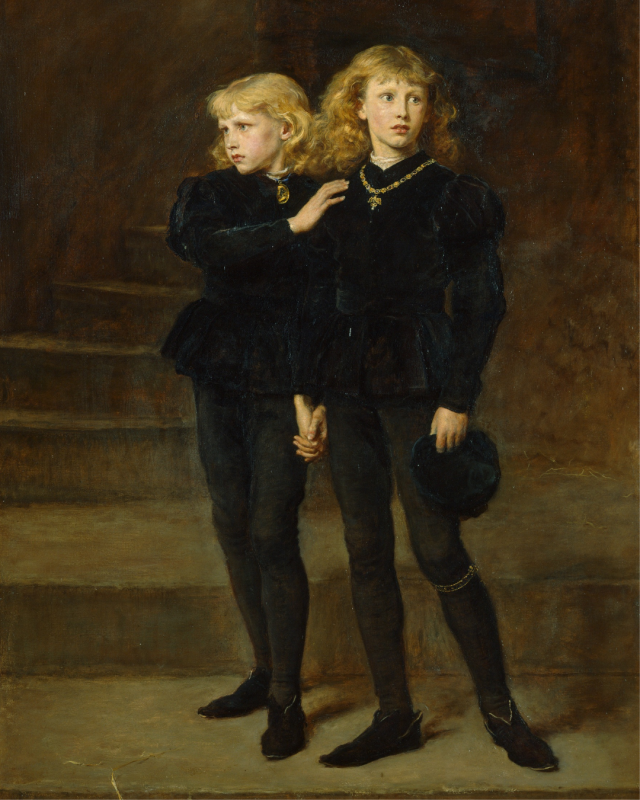 John Everett Millaisin näkemys kadonneista prinssiveljeksisytä. Maalaus vuodelta 1878.